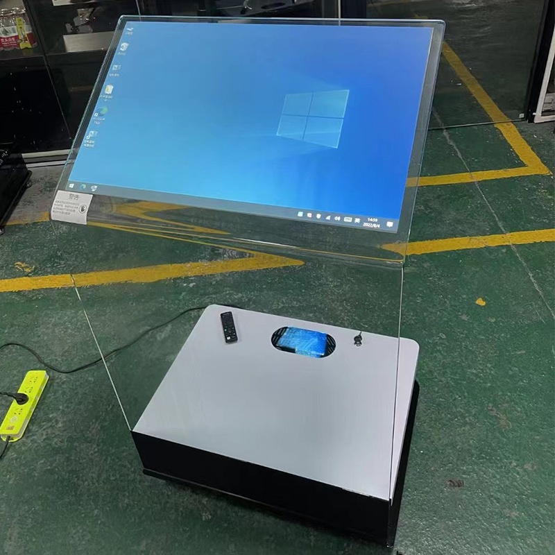 30 inch Transparent Tempered glass Interective Projector Kiosk